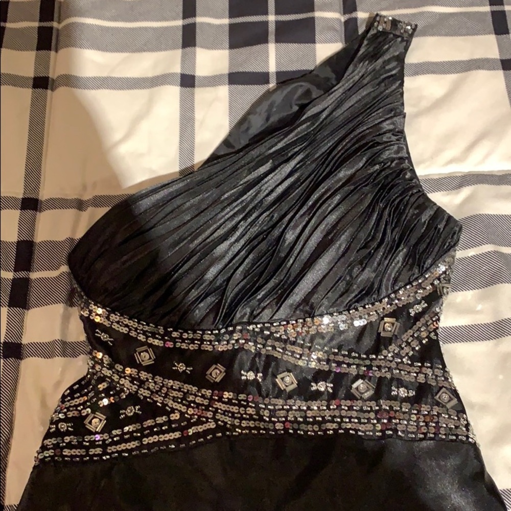 Black rhinestone long dress
